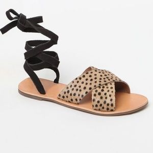 Urge Ponyfur Lace Up Sandals